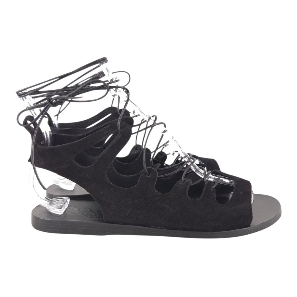 Ancient Greek Sandals Suede Lace Up Sandals US 9 EU 39 Womens Black $255